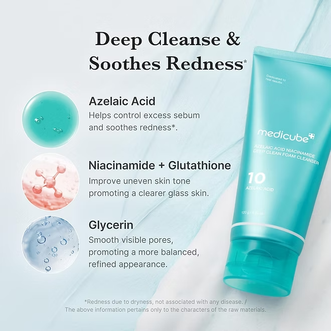 Medicube Azelaic Acid Niacinamide Deep Foam Cleanser