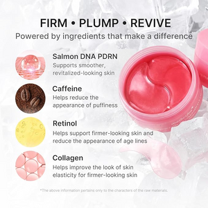 Medicube eye patches formulated with PDRN Caffeine Retinol and Collagen for firmer brighter under-eyes