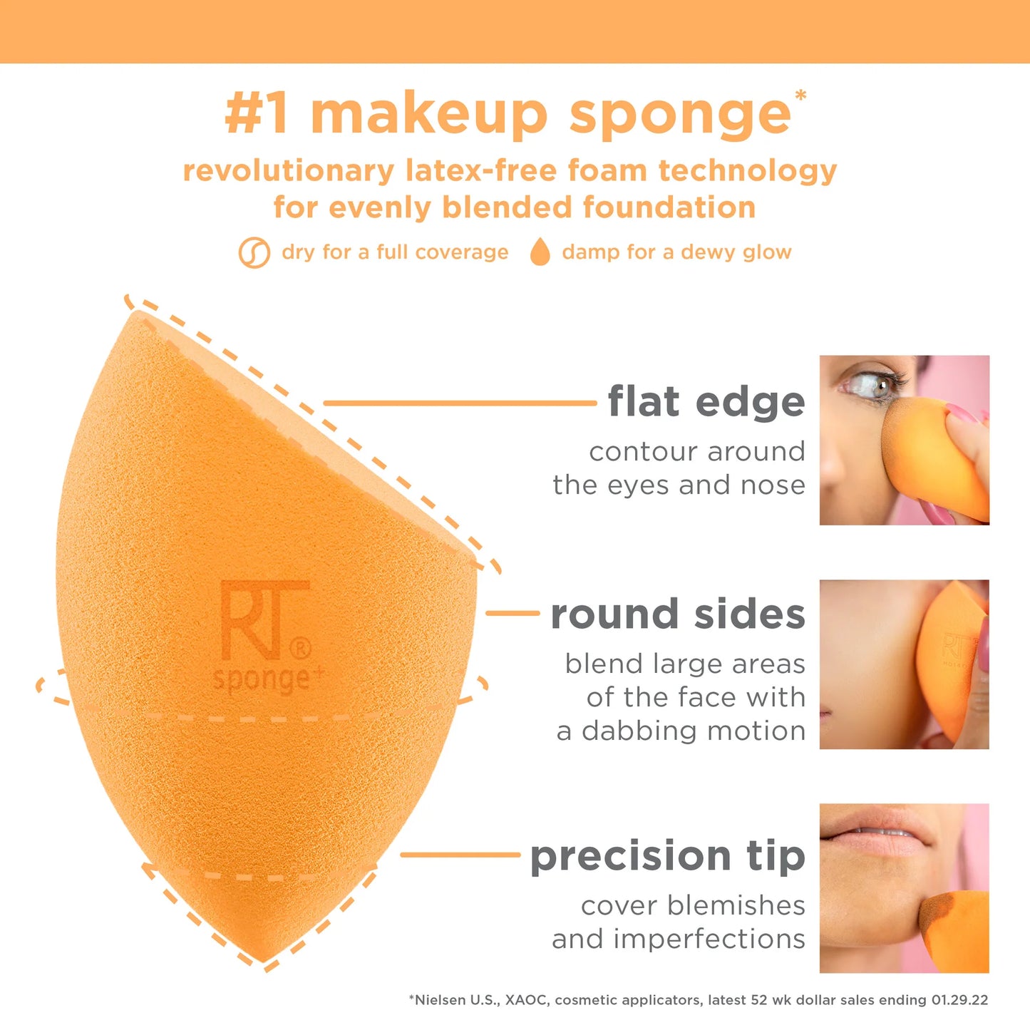 Real Techniques- Miracle Complexion Sponge, 4 Count