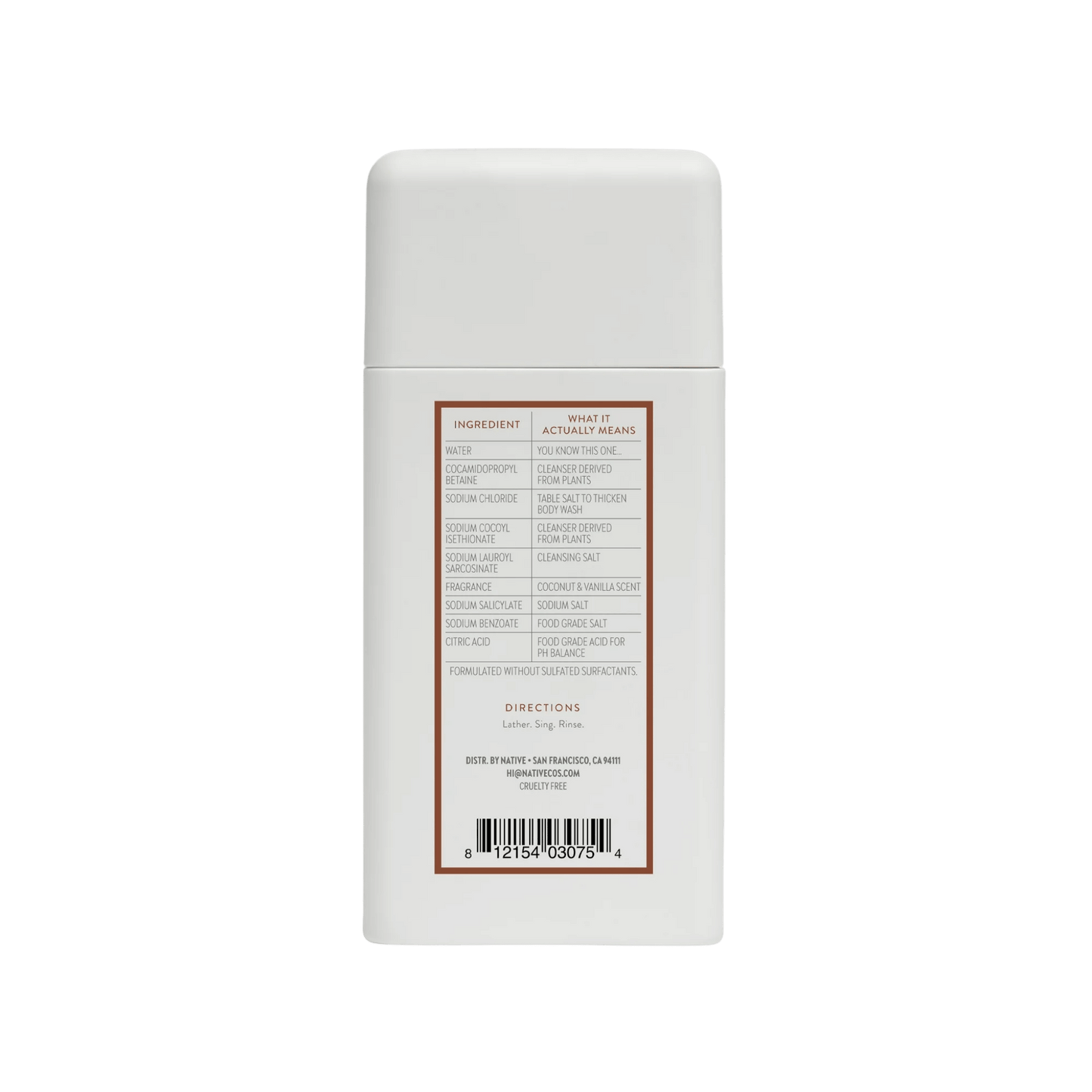 Native Body Wash Coconut & Vanilla (88ml)