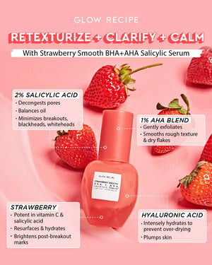 Glow Recipe Strawberry Smooth BHA + AHA Salicylic Serum Glow Recipe