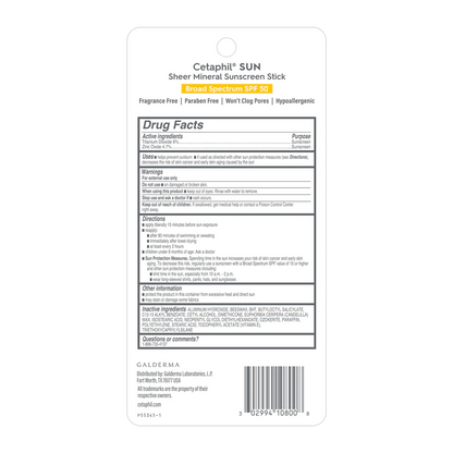 Cetaphil Sheer Mineral Sunscreen Stick SPF 50