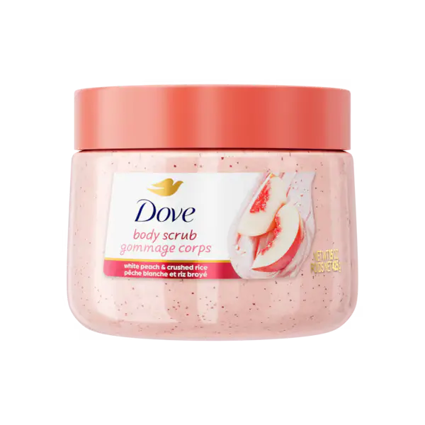 White Peach & Crushed Rice Body Scrub Dove