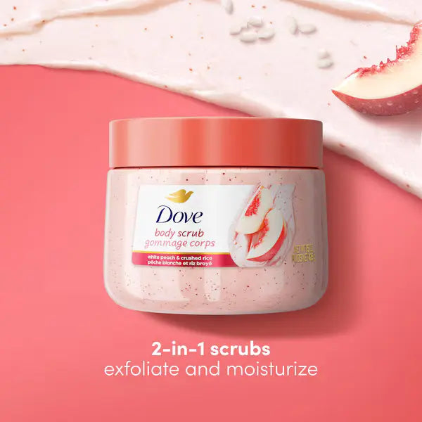 White Peach & Crushed Rice Body Scrub Dove