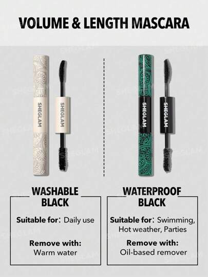 Shegalm All-In-One Volume & Length Mascara - Washable Black