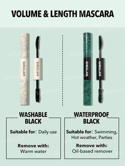 Shegalm All-In-One Volume & Length Mascara - Waterproof Black