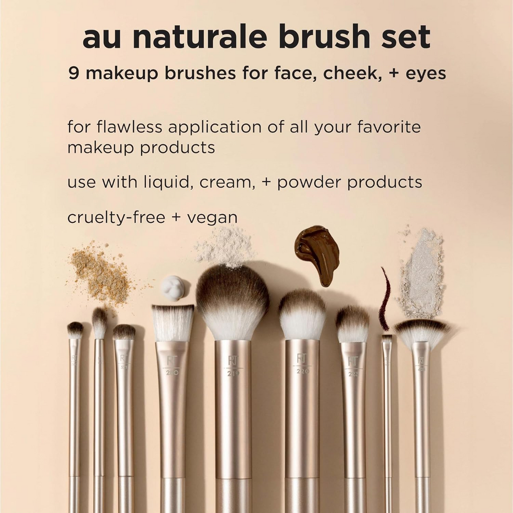 Real Techniques Au Naturale 9 Piece Glow Makeup Brush Set