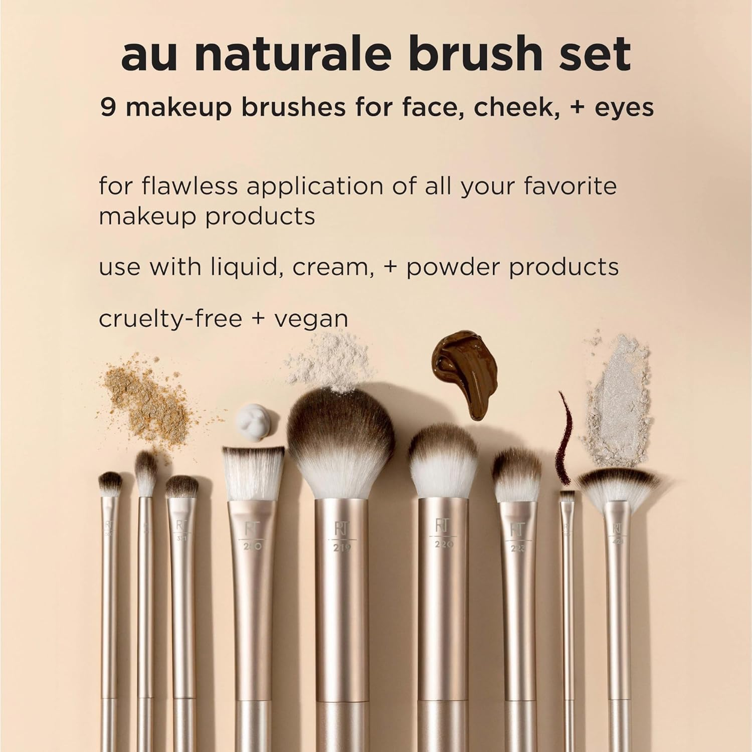 Real Techniques Au Naturale 9 Piece Glow Makeup Brush Set