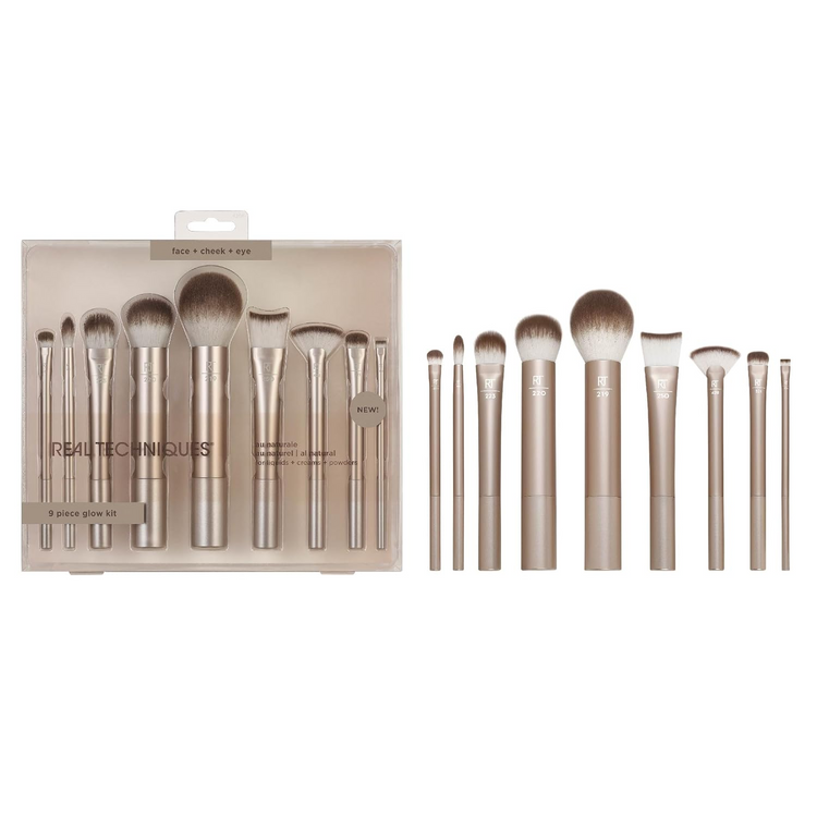 Real Techniques Au Naturale 9 Piece Glow Makeup Brush Set