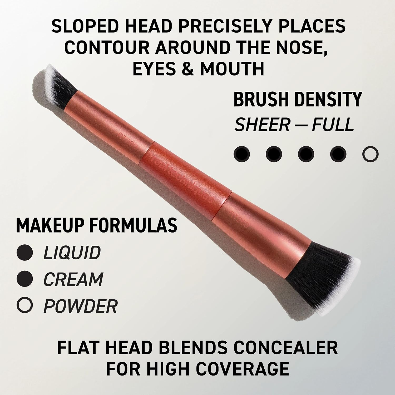 Real Techniques Big Blends Energy Brush + Dual-Sided Puff Set – 6 Piece Set