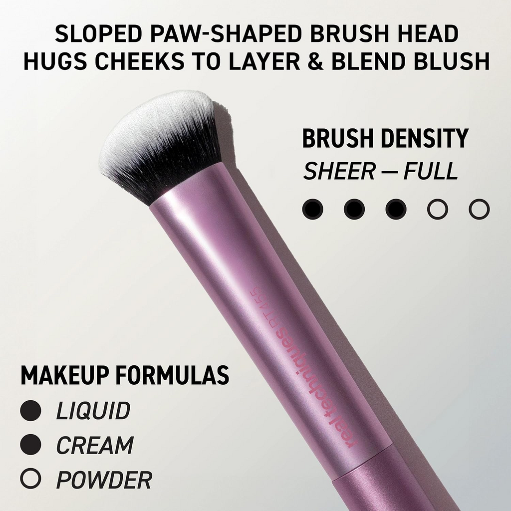 Real Techniques Big Blends Energy Brush + Dual-Sided Puff Set – 6 Piece Set