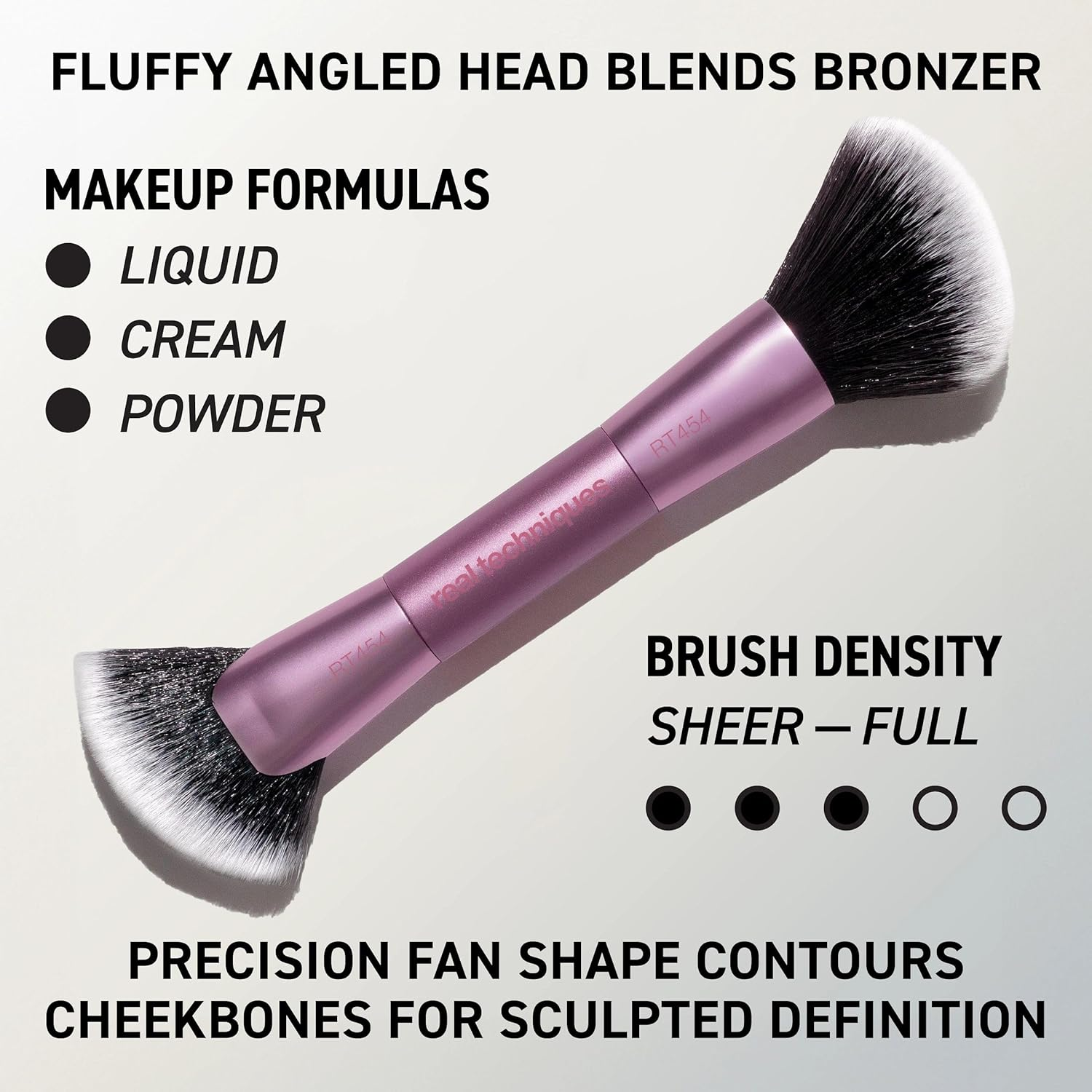Real Techniques Big Blends Energy Brush + Dual-Sided Puff Set – 6 Piece Set