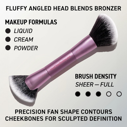 Real Techniques Big Blends Energy Brush + Dual-Sided Puff Set – 6 Piece Set
