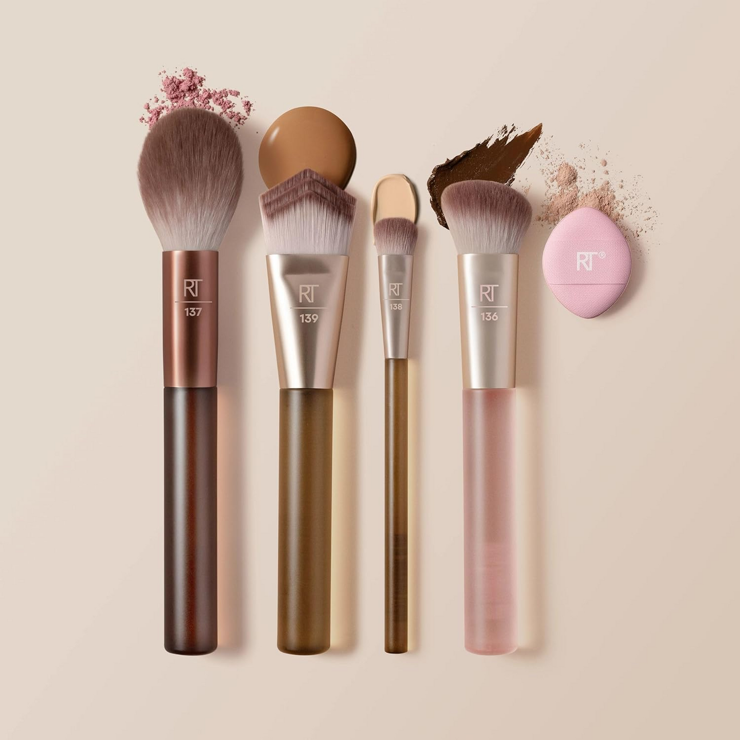 Real Techniques, New Nudes 2.0, Blurred Base Set | Bonus mini powder puff