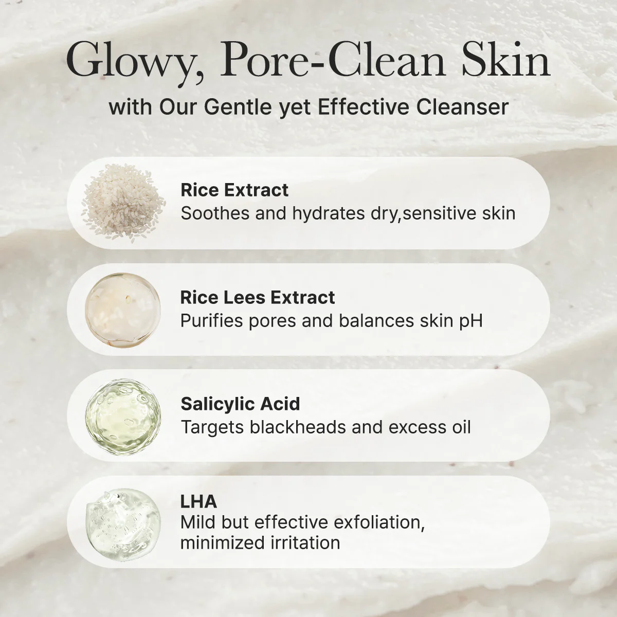 ARENCIA Rice + LHA Pore Control Rice Cake Cleanser