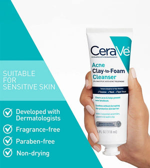 CeraVe Acne Clay To Foam Cleanser Cerave
