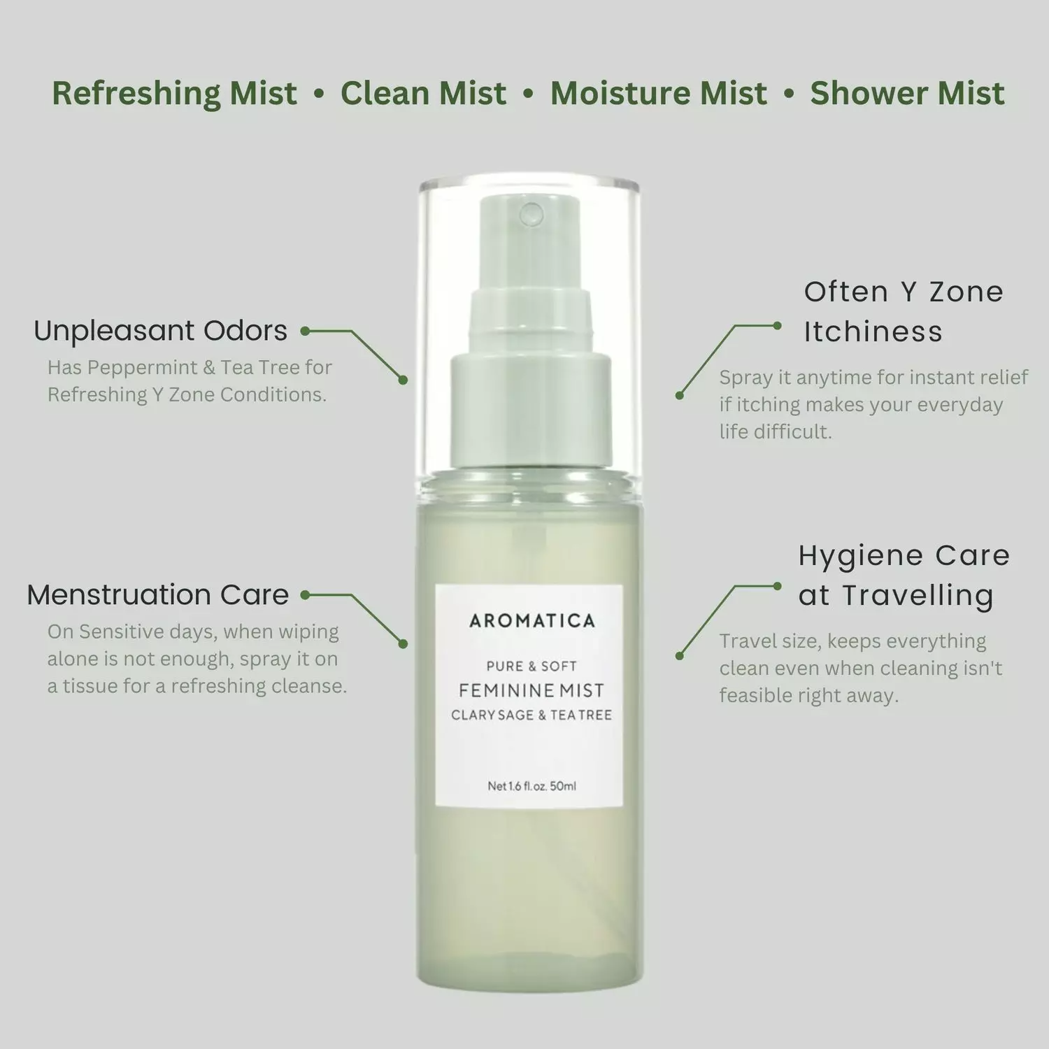 Aromatica Pure & Soft Feminine Mist Clary Sage & Tea Tree