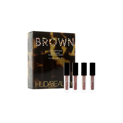 Huda Beauty Brown Obsessions Liquid Matte Minis - Set Of 4