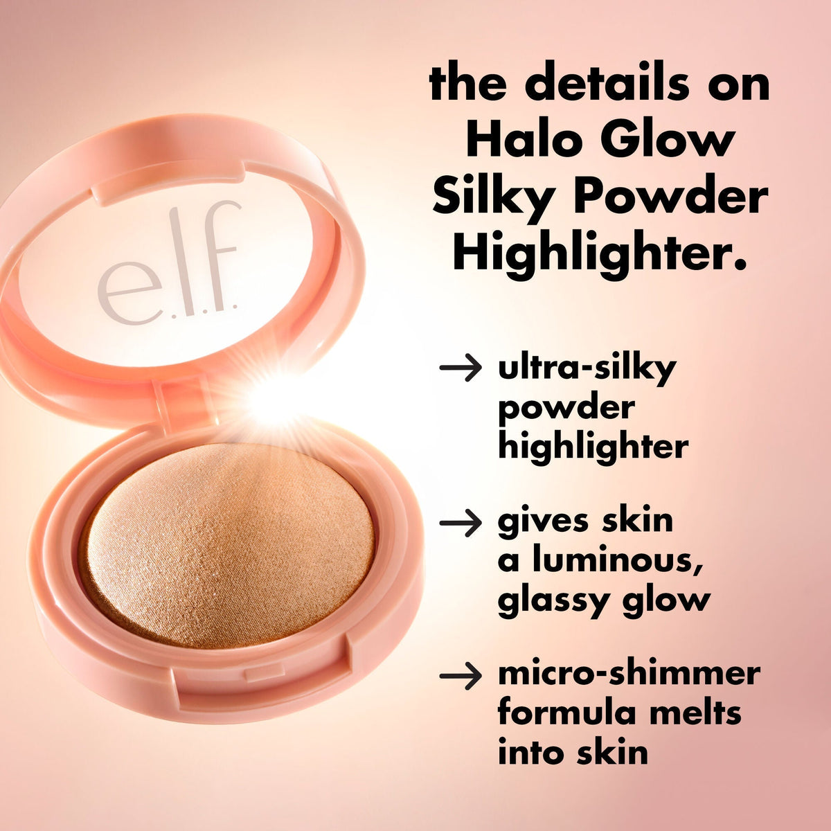 Halo Glow Silky Powder Highlighter ELF Cosmetics