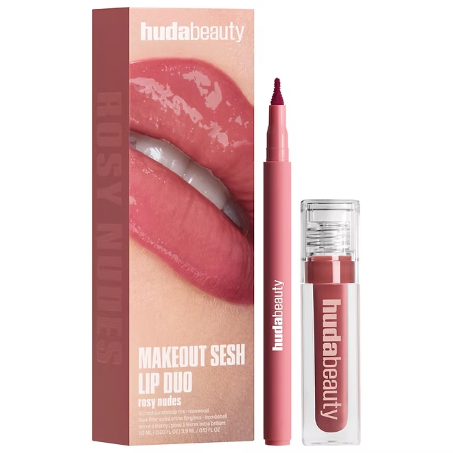 Huda Beauty - Make Out Sesh Lip Stain and Lip Gloss Duo