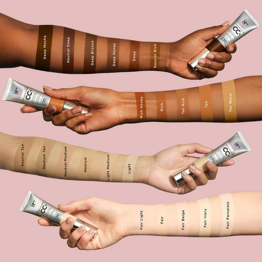 IT Cosmetics CC+ Cream Full-Coverage Foundation with SPF 50+ (short expiry)