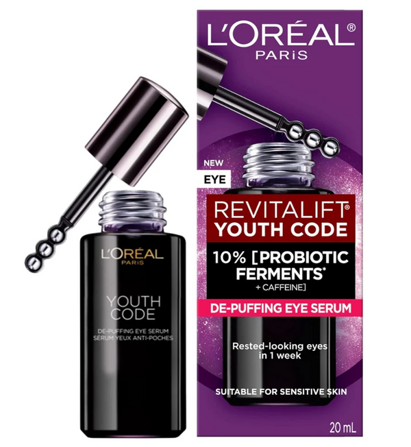 L'Oreal Paris Revitalift Youth Code 10% [Probiotic Ferments + Caffeine] De-Puffing Eye Serum