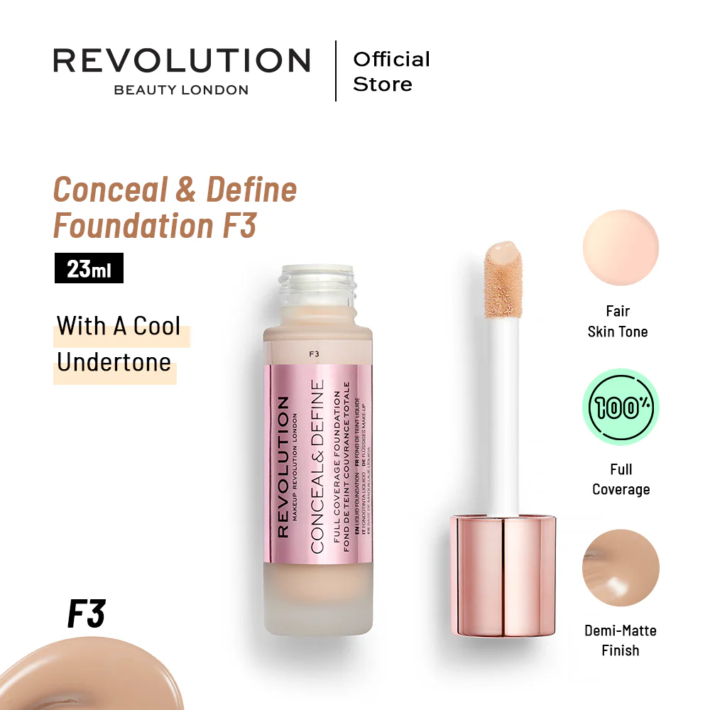 Makeup Revolution Conceal & Define Foundation - F3