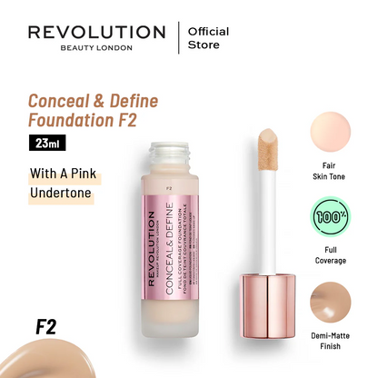 Makeup Revolution Conceal & Define Foundation - F2