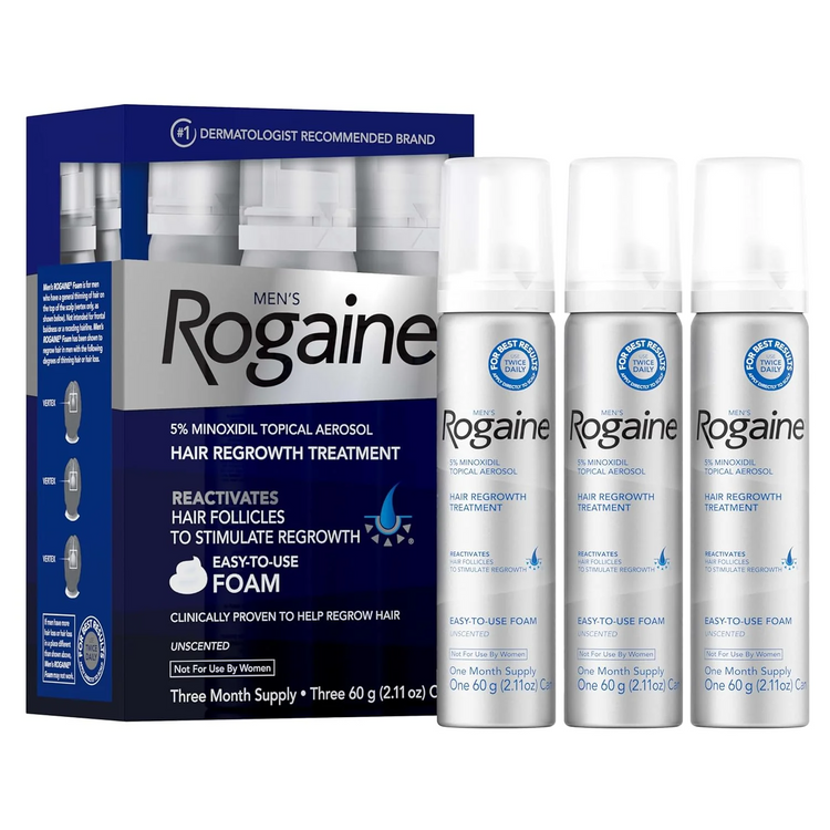 Rogaine Foam Men's Hair Regrowth Treatment 60g (3-Months Supply)