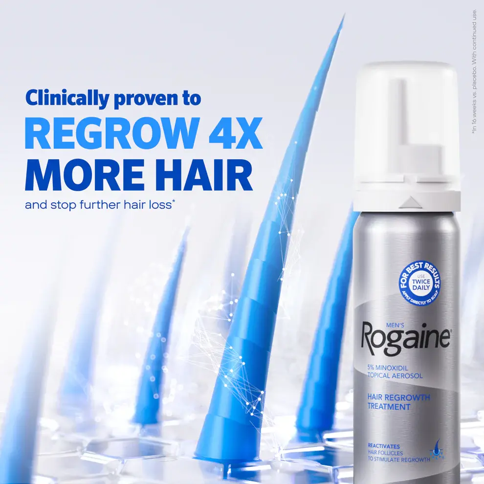 Rogaine Foam Men's Hair Regrowth Treatment 60g (3-Months Supply)