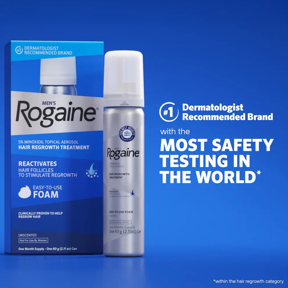 Rogaine Foam Men's Hair Regrowth Treatment 60g (3-Months Supply)
