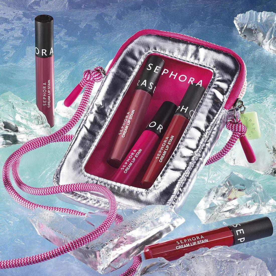 Sephora Moving Lights No Transfer Cream Lip Stain Velvety Red Kit
