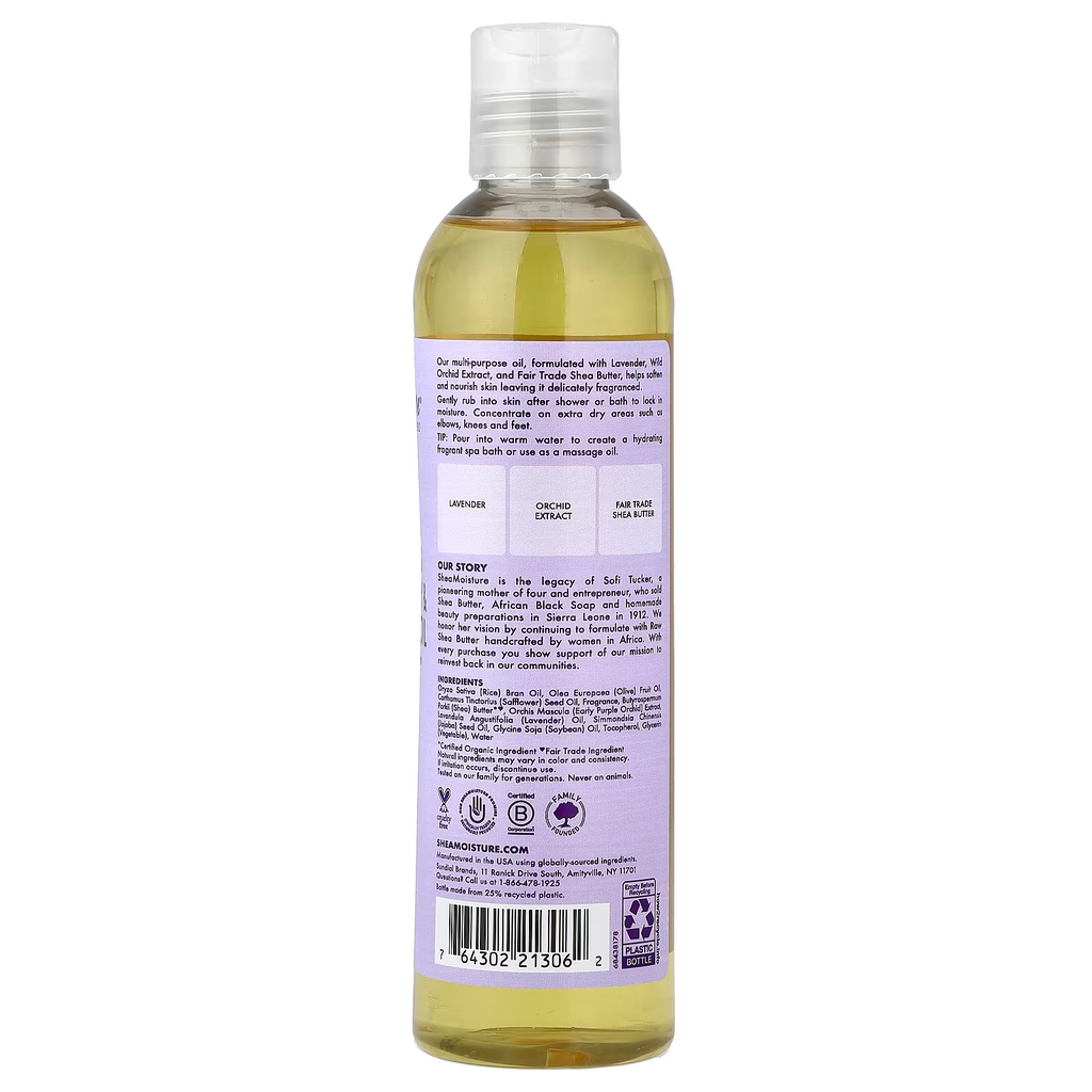 SheaMoisture Bath, Body and Massage Oil Lavender Wild Orchid