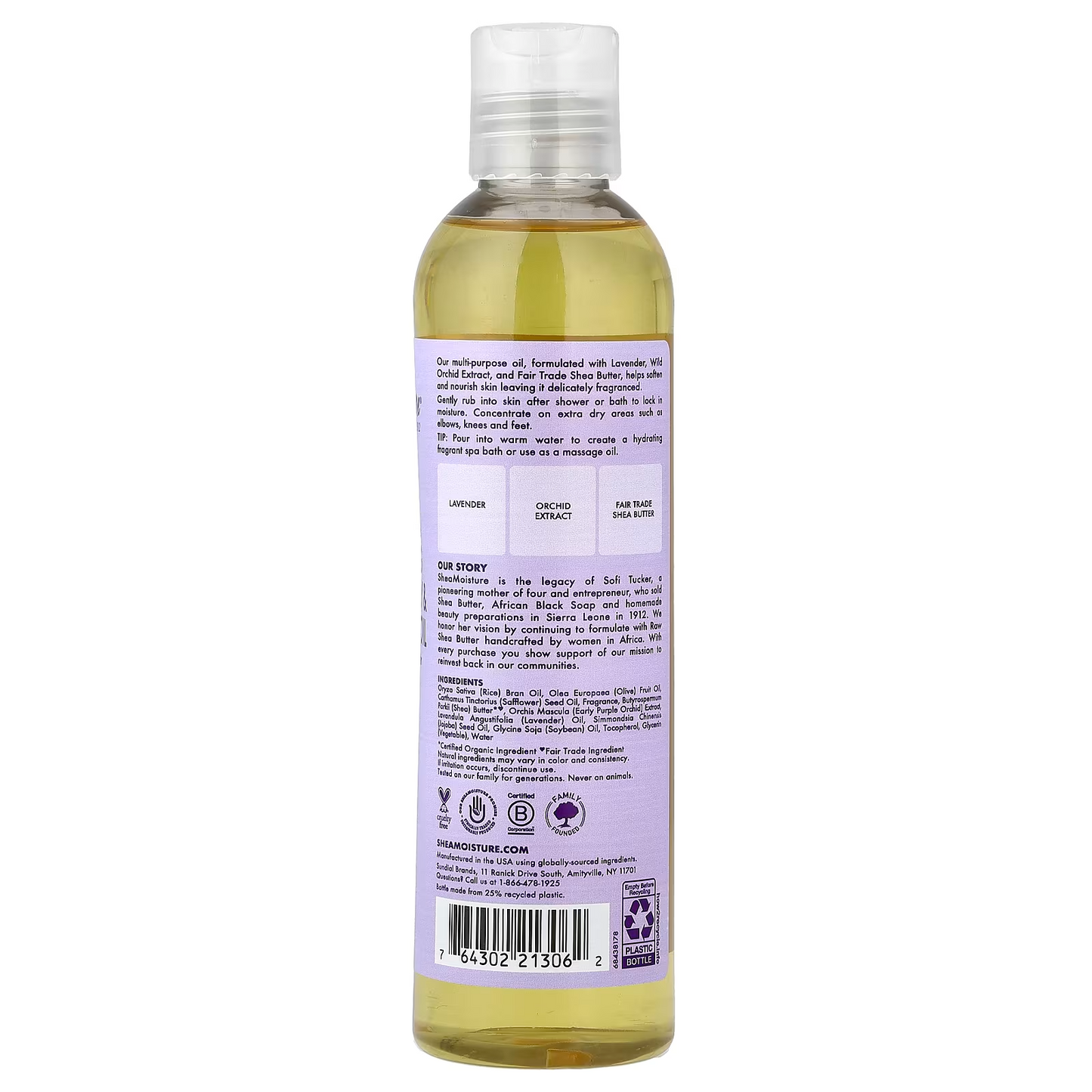 SheaMoisture Bath, Body and Massage Oil Lavender Wild Orchid