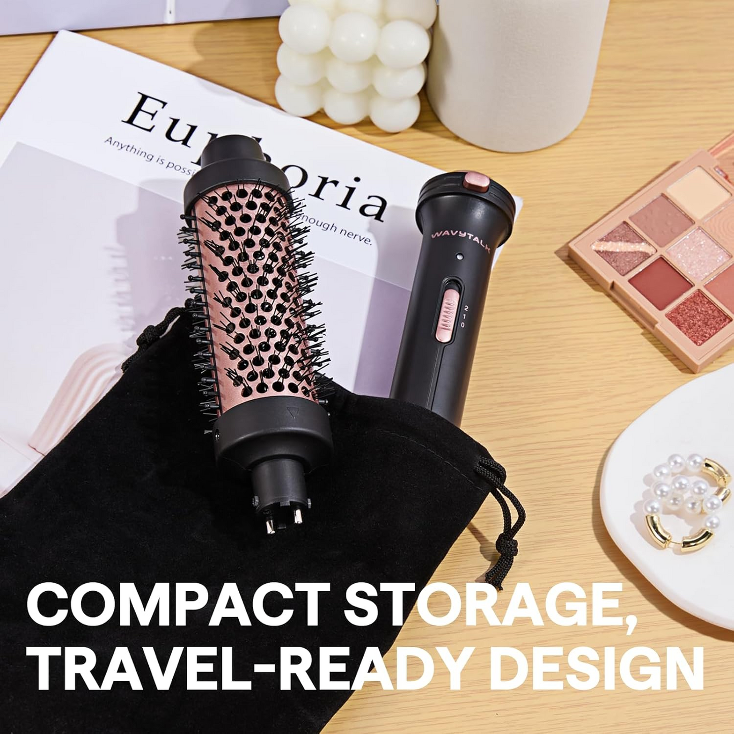 Wavytalk Thermal Brush, 1.5 inch Heated Round Brush for Blowout Look