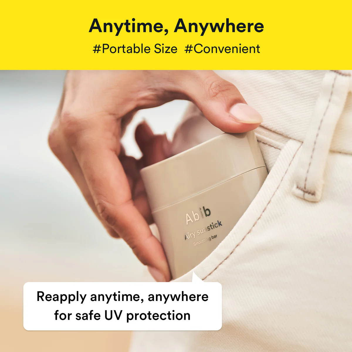 Portable Abib Airy Sunstick for reapplication anywhere