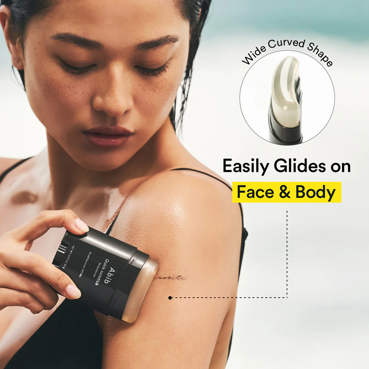 C-curve design of Abib Quick Sunstick for easy application