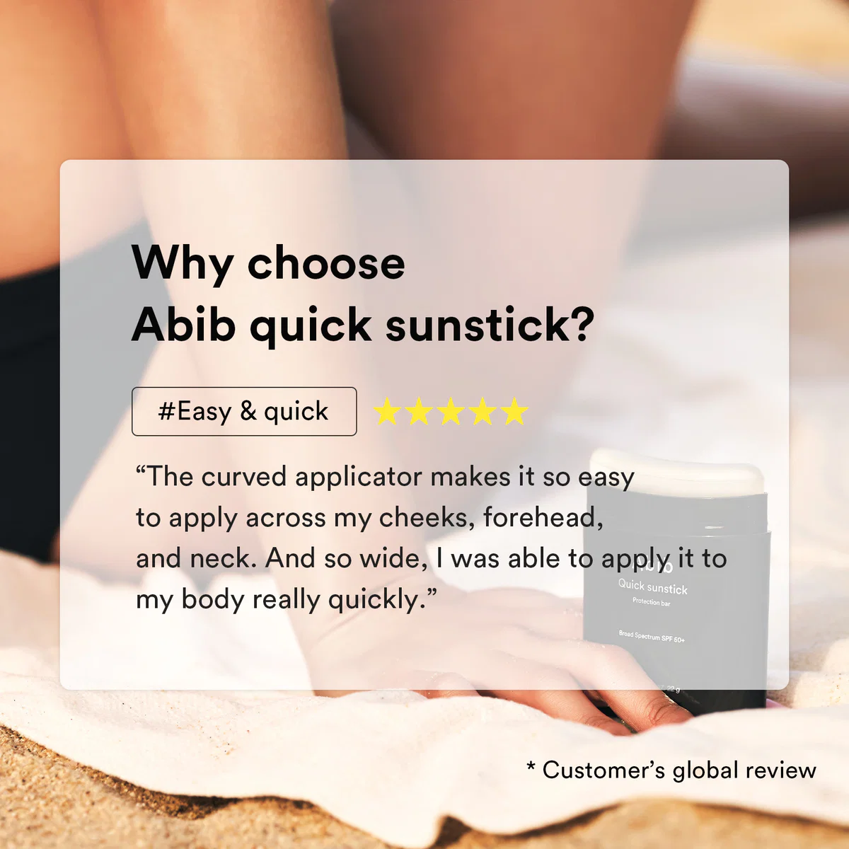 Customer review for Abib Quick Sunstick gentle formula