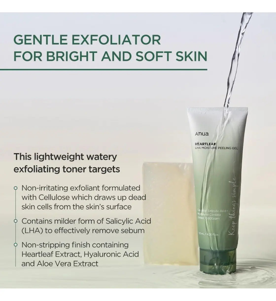 Anua Heartleaf LHA Moisture Peeling Gel