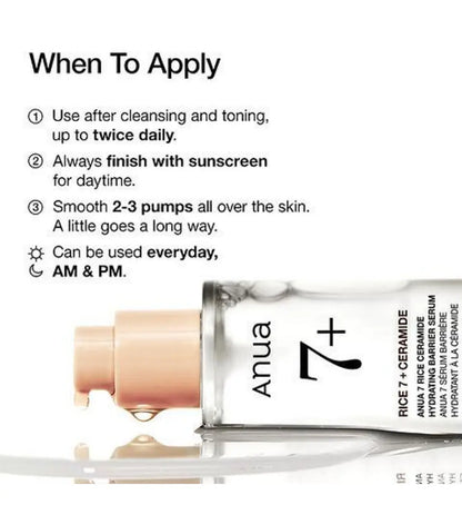 Anua 7 Rice Ceramide Hydrating Barrier Serum