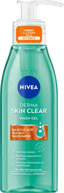 Nivea derma skin clear wash gel 150ml deep cleansing salicylic acid face wash
