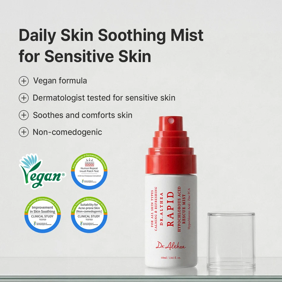 Dr. Althea Rapid Hyaluronic Acid Daily Skin Soothing Mist for sensitive skin with vegan and dermatologist-tested benefits