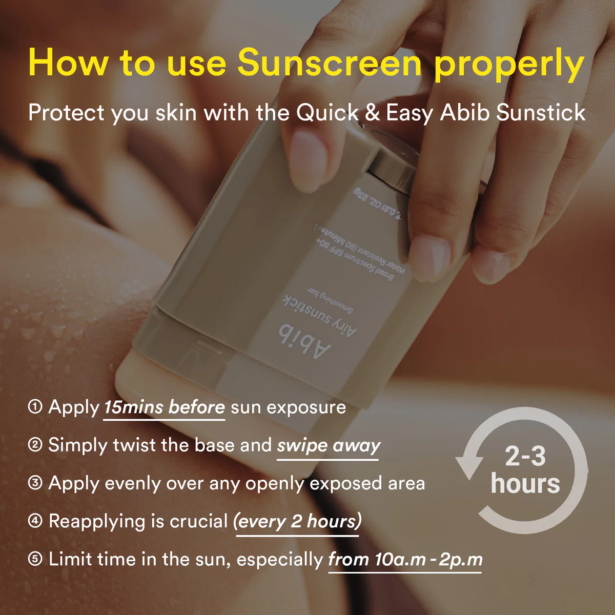 How to use Abib Airy Sunstick for sunscreen reapplication