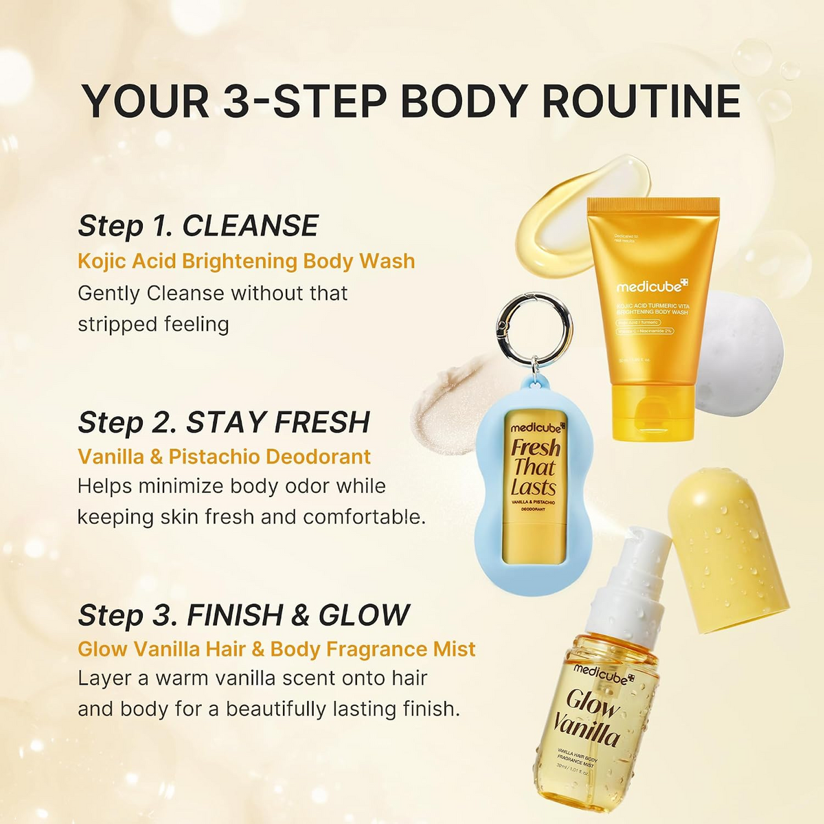 Medicube Fresh Glow Body Kit | Travel-Ready Hair & Body Set - image 3