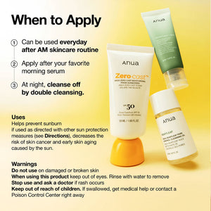 Anua Zero-Cast Moisturizing Finish Sunscreen Anua