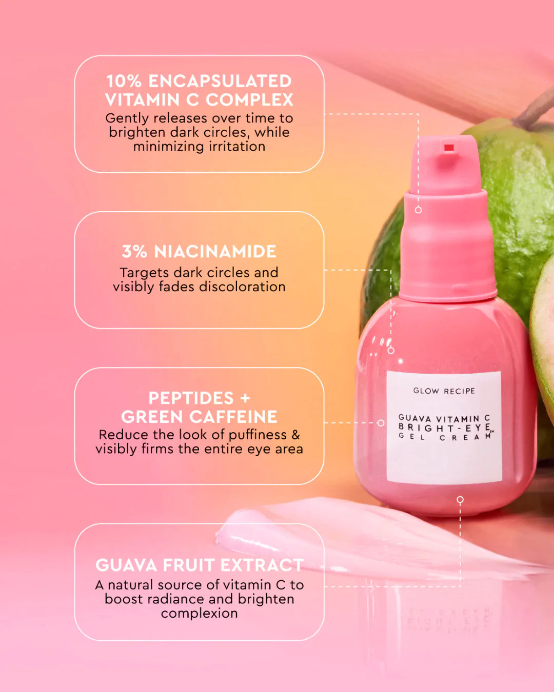 Glow Recipe Guava Vitamin C Bright-Eye Gel Cream Glow Recipe