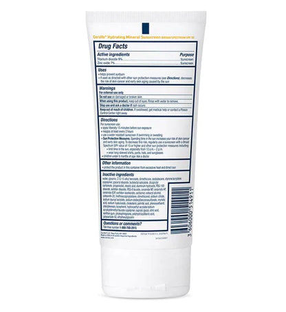 CeraVe Hydrating Mineral Sunscreen Body Lotion SPF 30