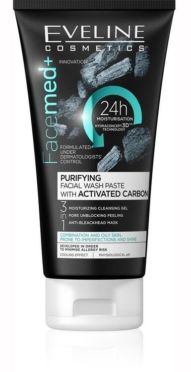 Eveline Facemed+ Facial Wash Gel Activated Carbon 150ml